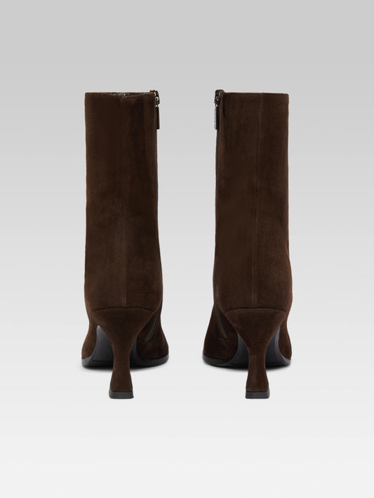 Isabelle - Brown suede leather ankle boots - Image number 5