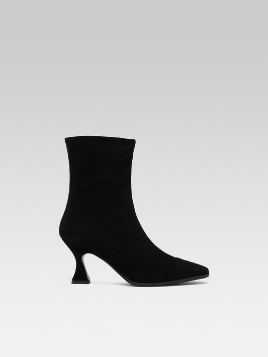 Isabelle - Bottines cuir velours noir