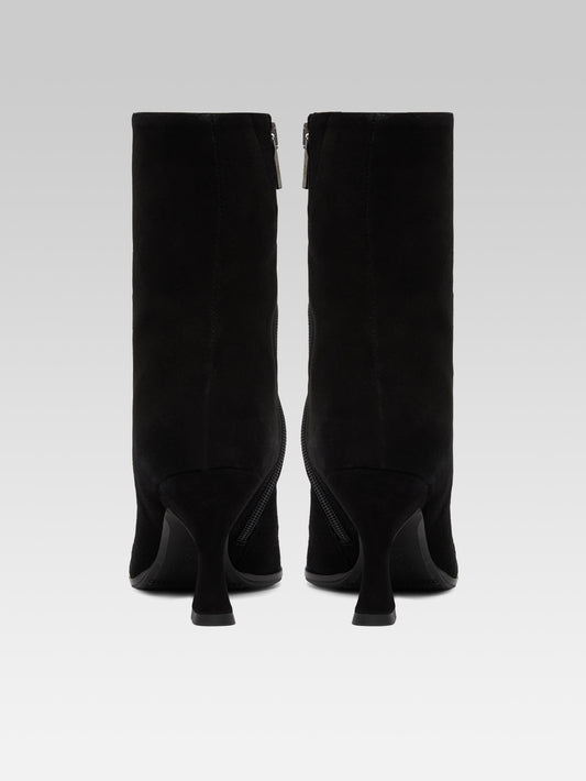 Isabelle - Black suede leather ankle boots - Image number 4