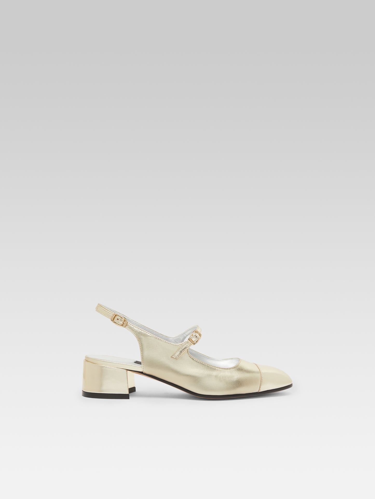 Ischia - Babies slingback cuir laminé platine