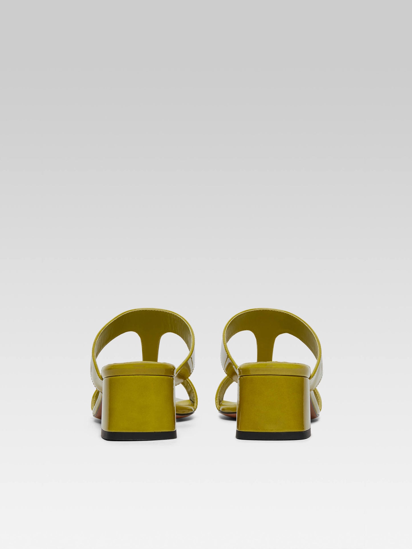 Isis - Lime green patent leather mules