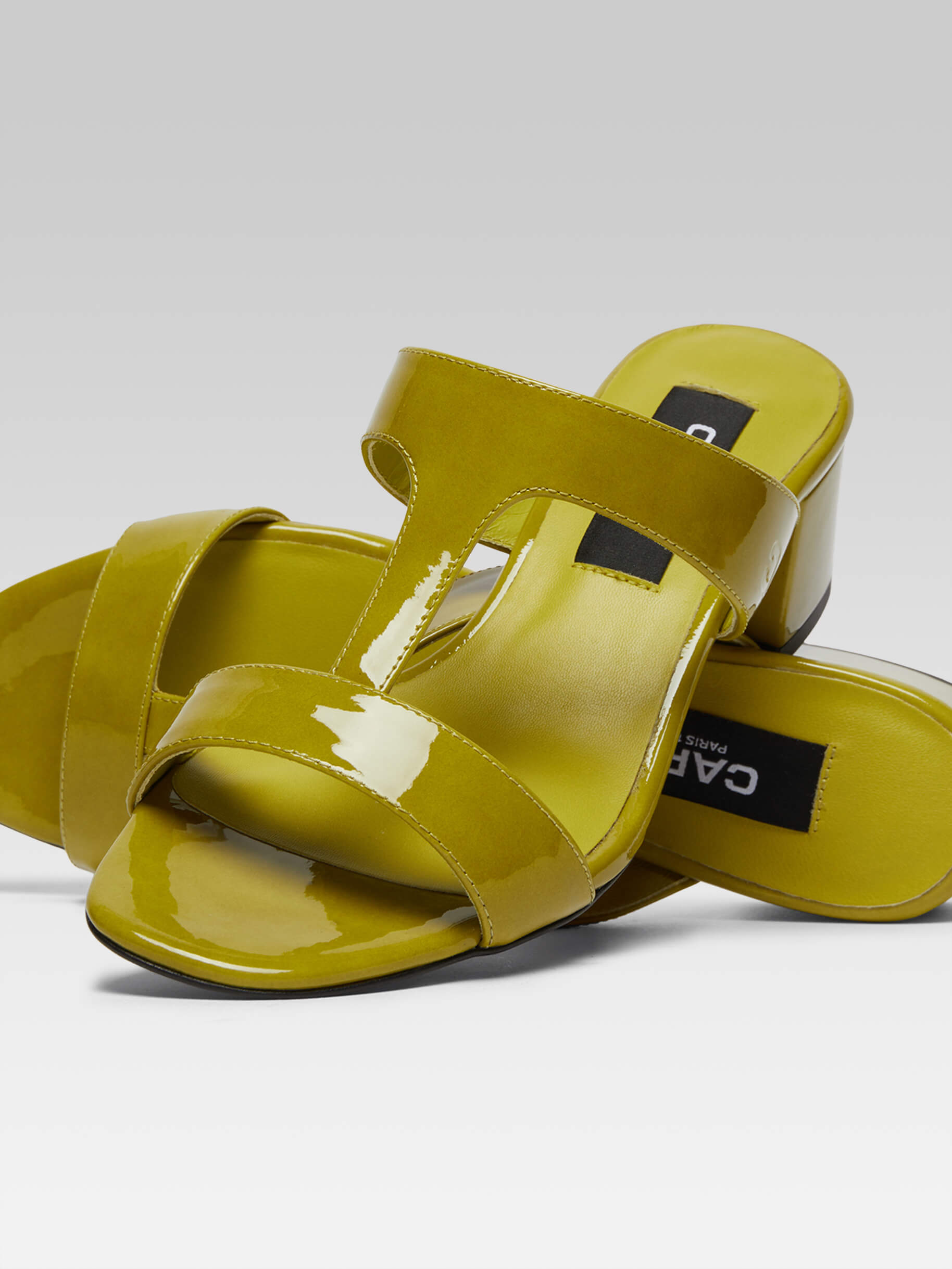 Isis - Lime green patent leather mules - Image number 5