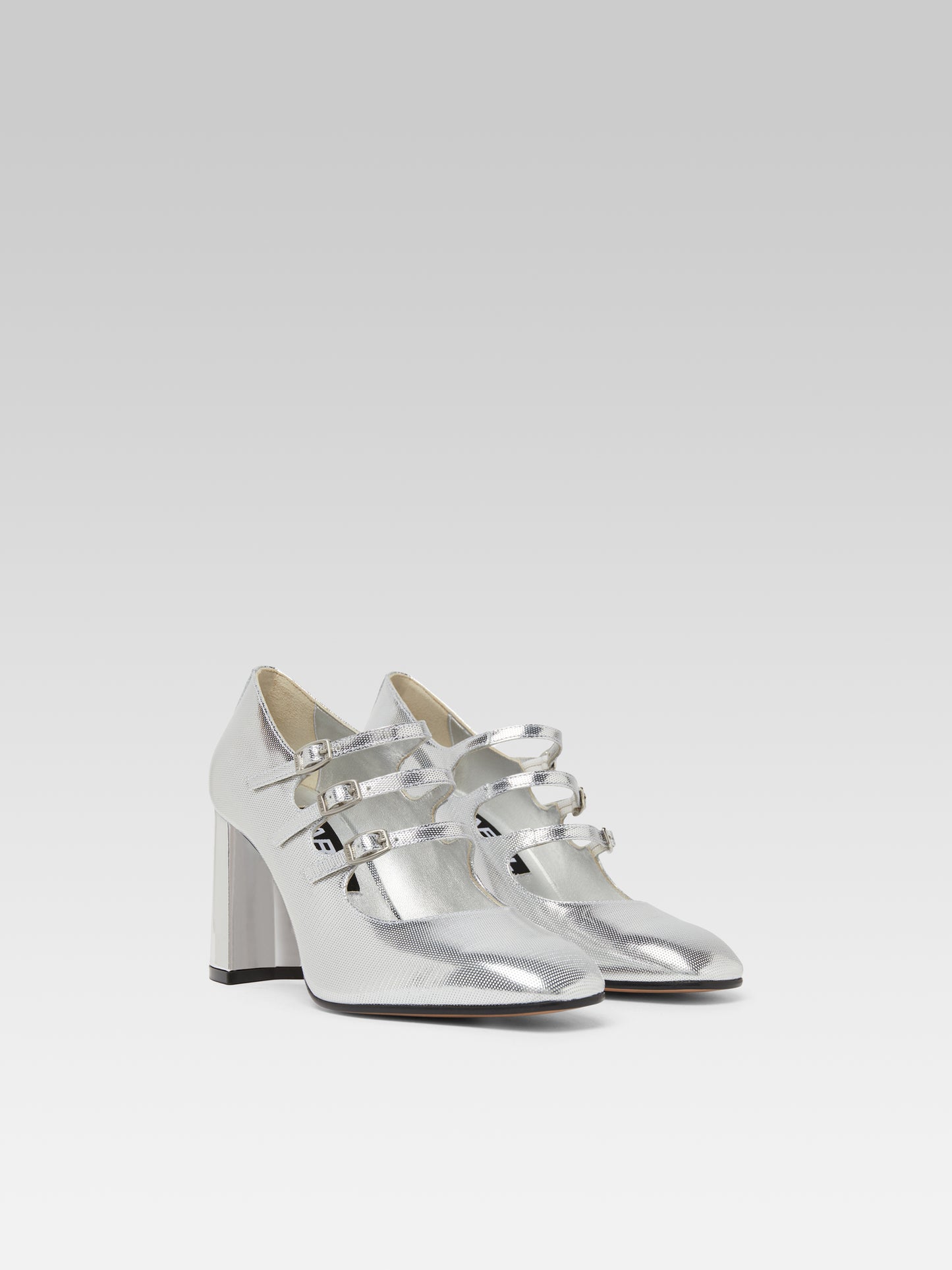 Keel - Silver embossed leather Mary Janes pumps