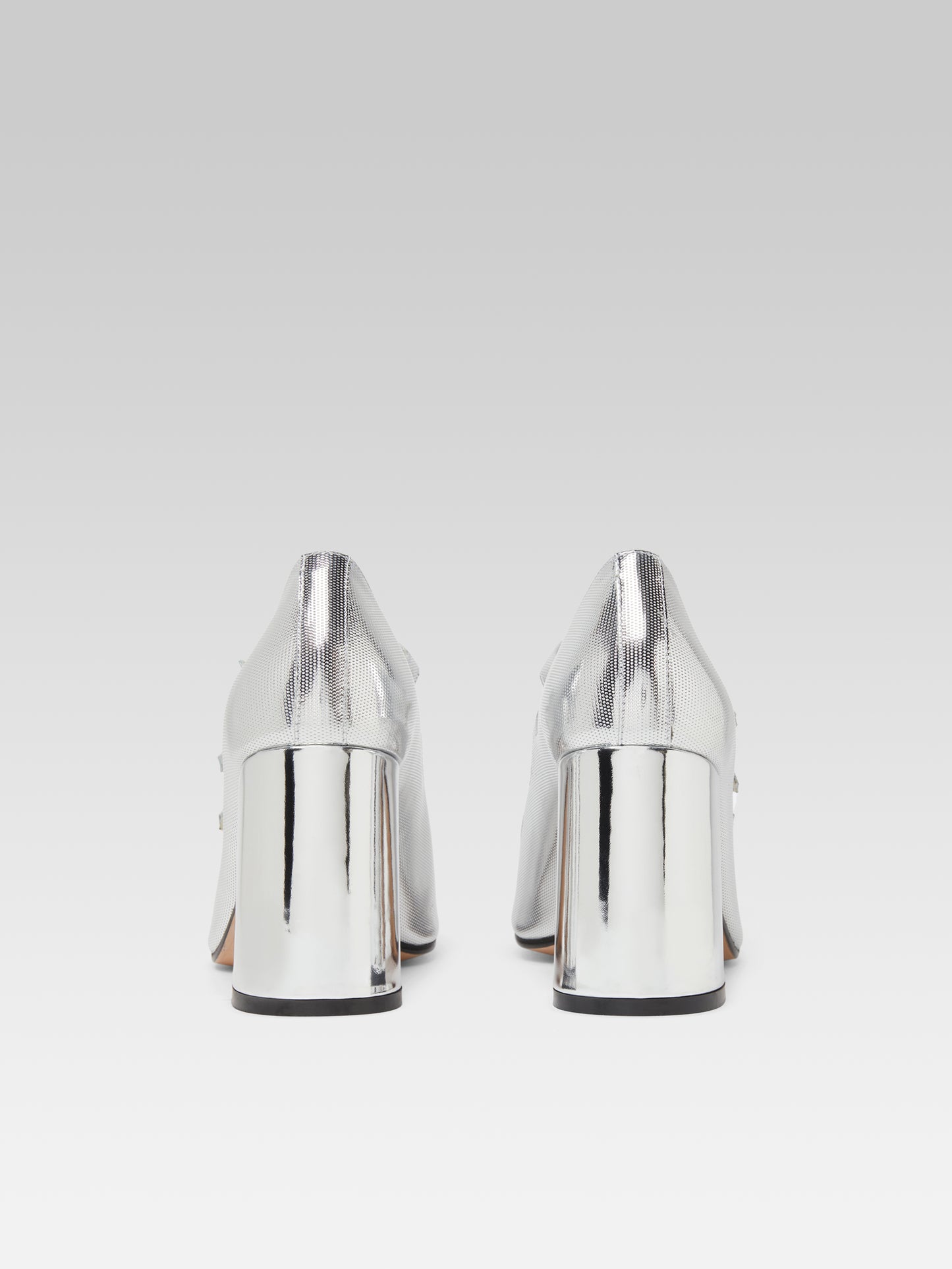 Keel - Silver embossed leather Mary Janes pumps