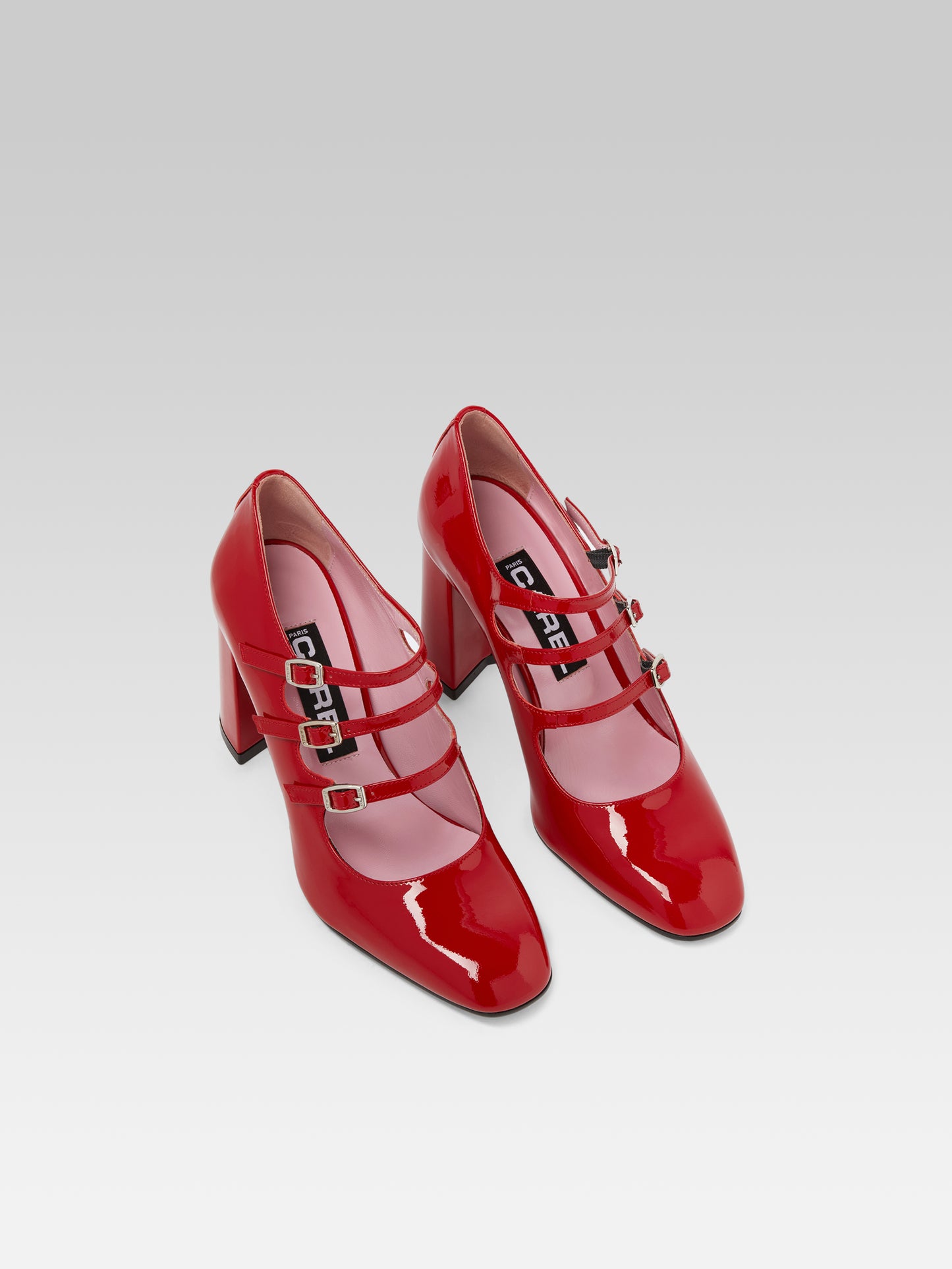 Keel - Escarpins babies cuir verni rouge