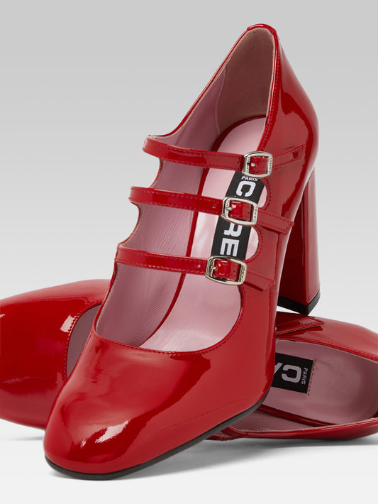 Keel - Escarpins babies cuir verni rouge - Image numéro 6