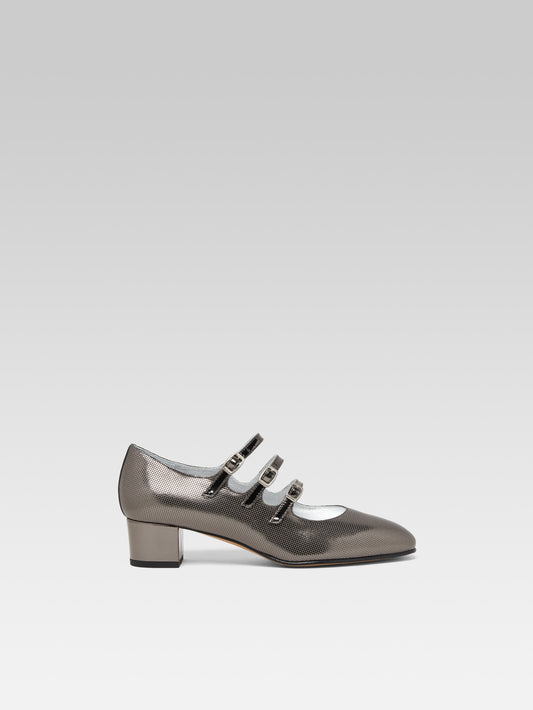 Kina - Anthracite bi leather Mary Janes pumps