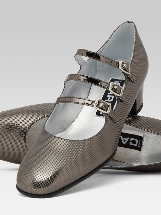 Kina - Anthracite bi leather Mary Janes pumps - Image number 4