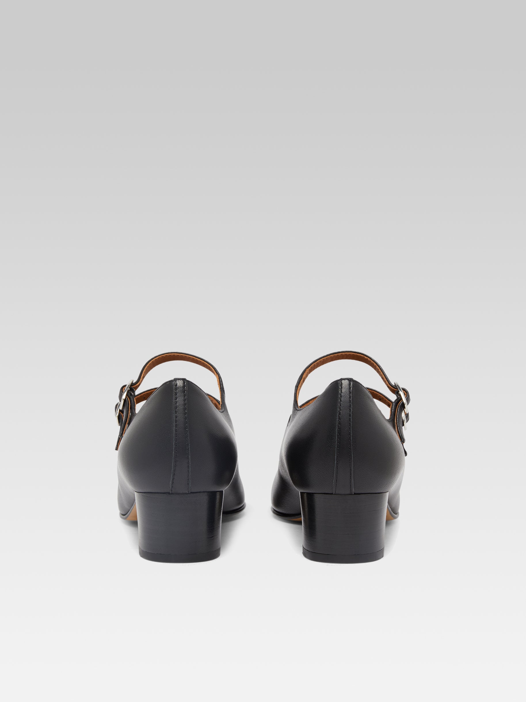 Kina - Black leather Mary Janes pumps - Image number 7