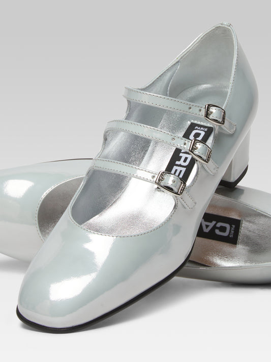 Kina - White reflex leather Mary Janes pumps - Image number 4