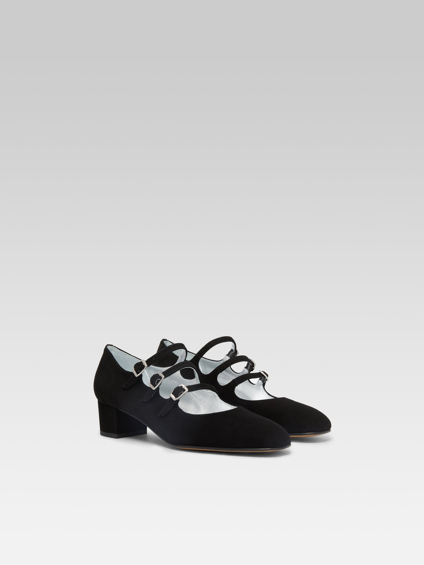 Kina - Black suede leather Mary Janes pumps