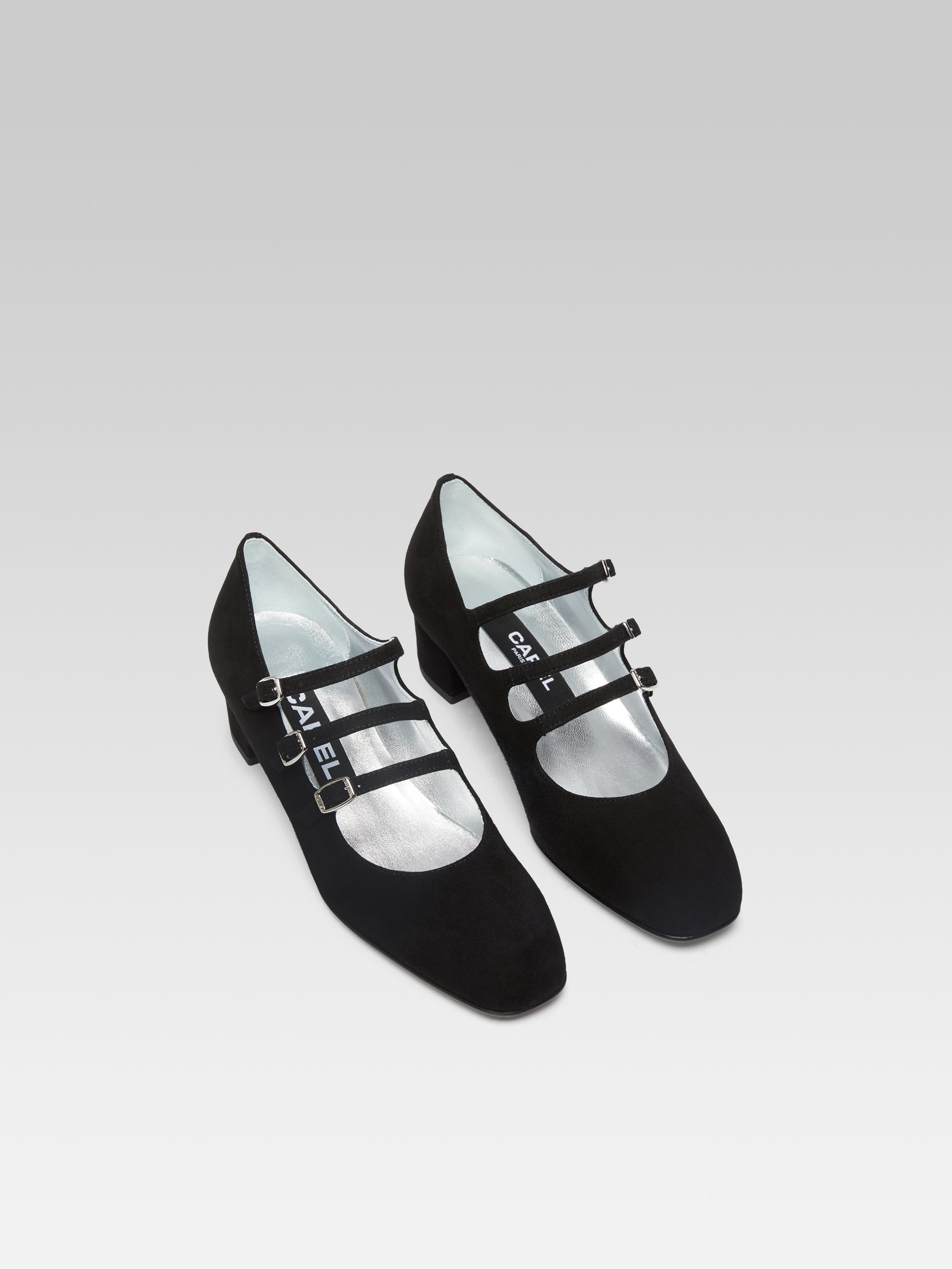 Kina - Black suede leather Mary Janes pumps - Image number 3