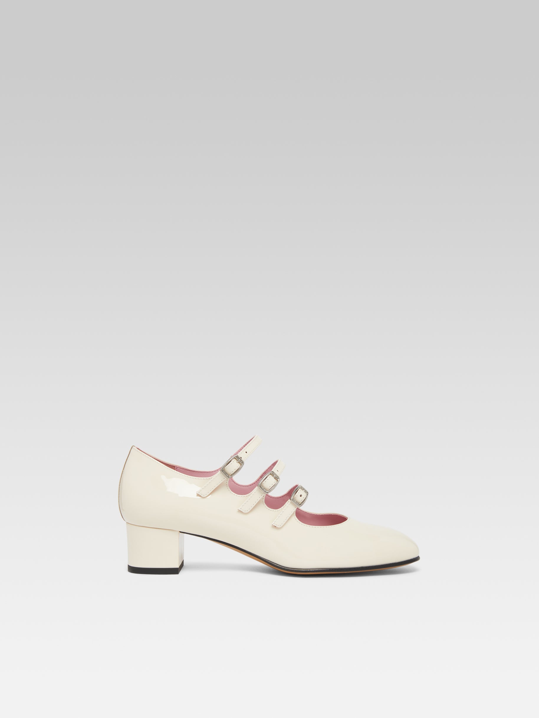 Kina - Ivory upcycled patent leather Mary Janes pumps