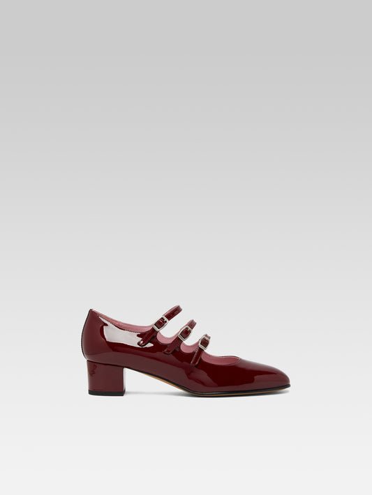 Kina - Escarpins babies cuir verni bordeaux