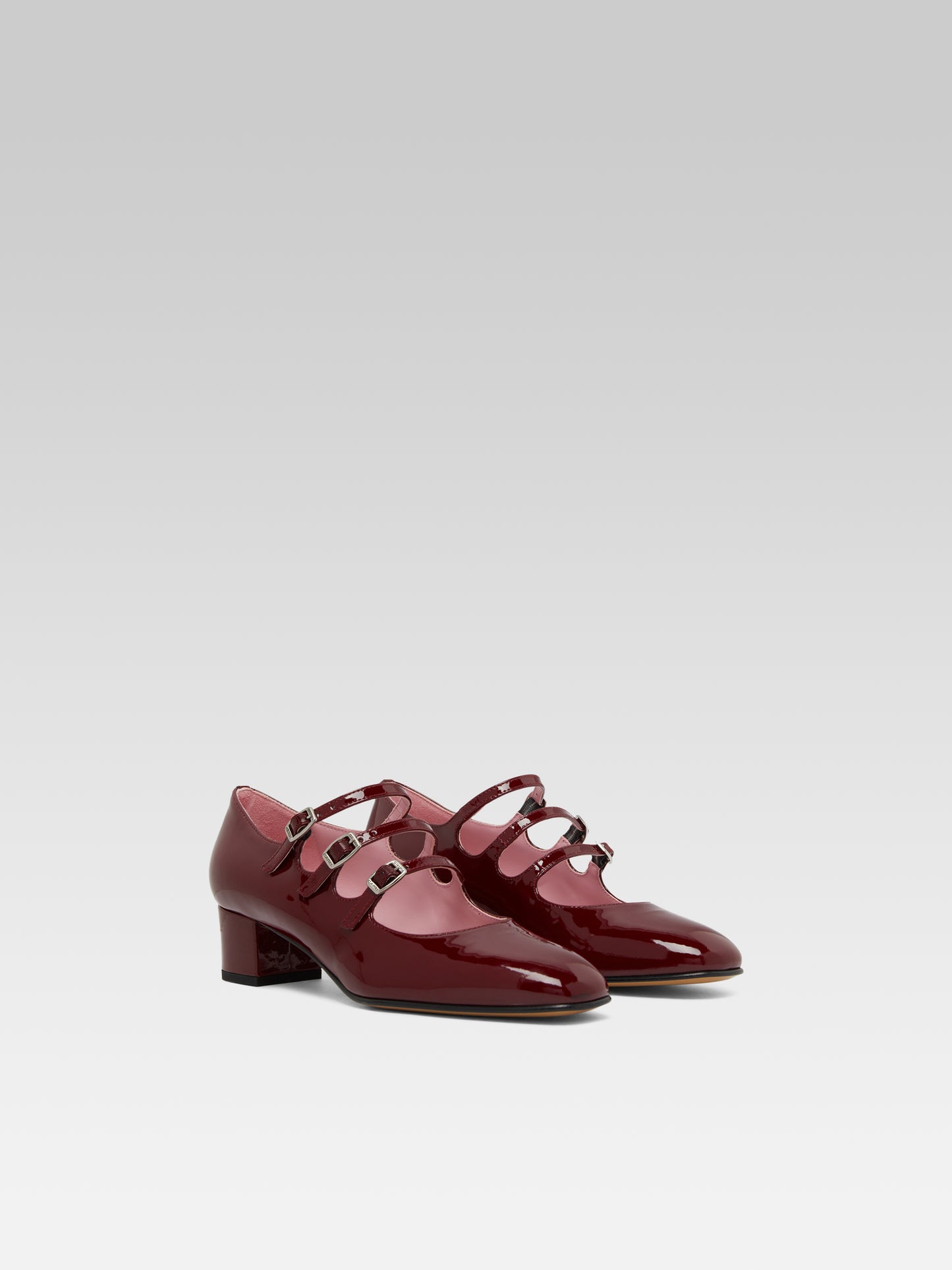 Kina - Escarpins babies cuir verni bordeaux