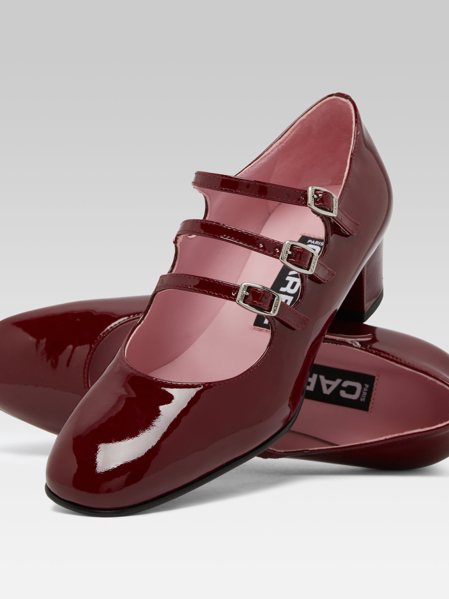 Kina - Escarpins babies cuir verni bordeaux