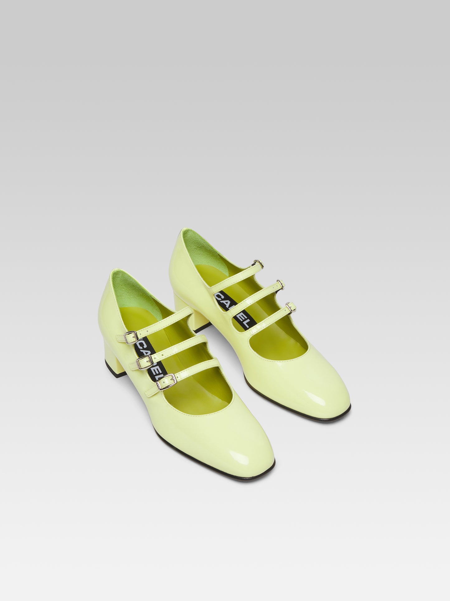 Kina - Escarpins babies cuir verni citron