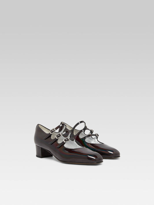 Kina - Black reflex leather Mary Janes pumps - Image number 3