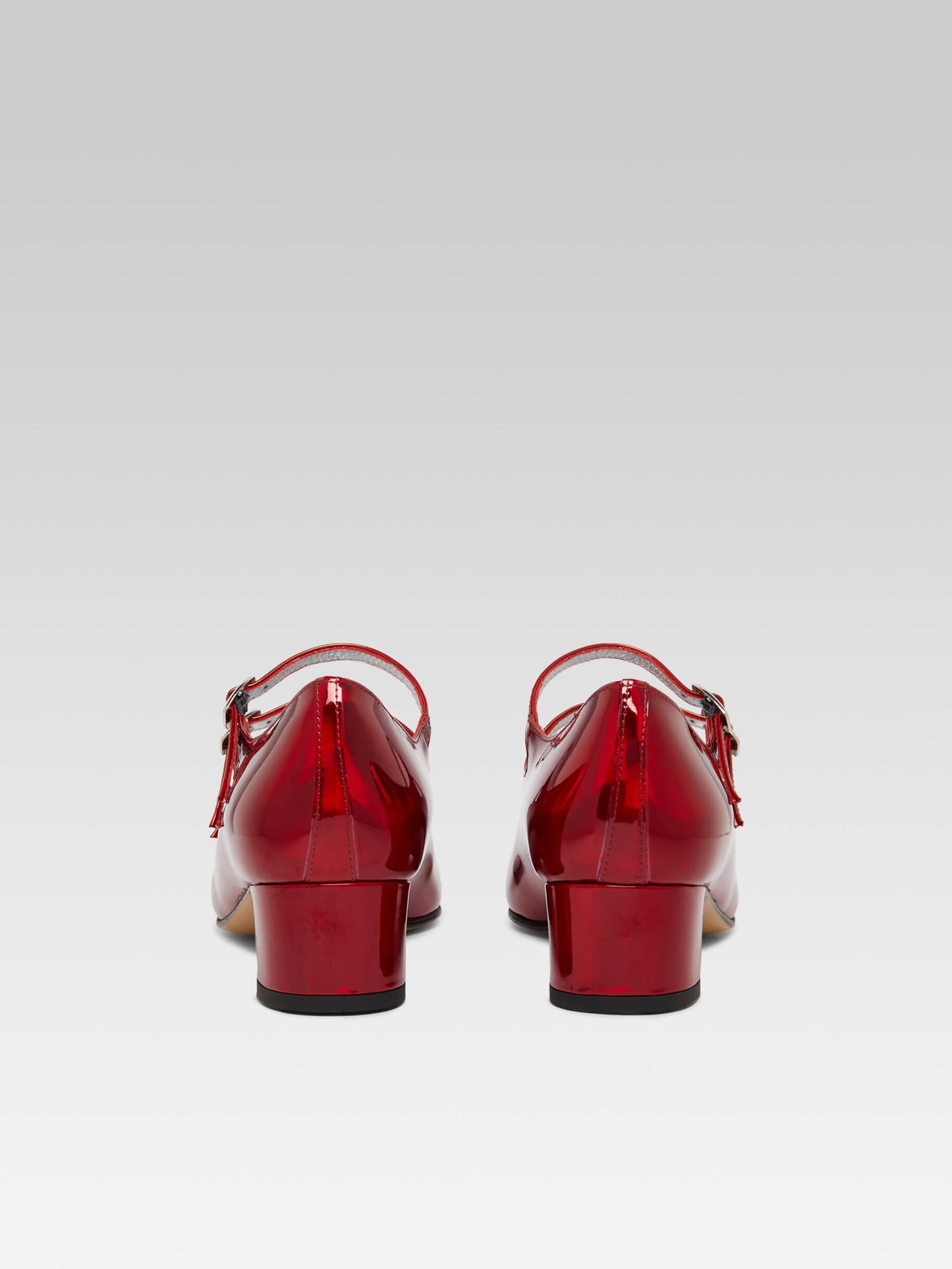 Kina - Escarpins babies cuir reflex rouge