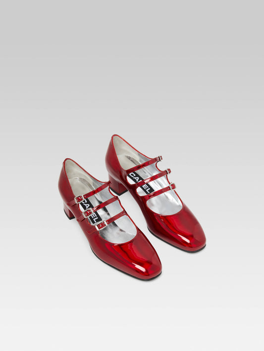 Kina - Red reflex leather Mary Janes pumps - Image number 3