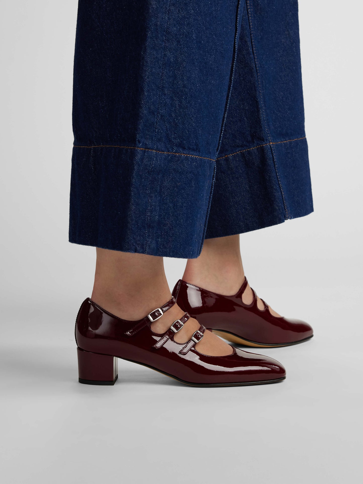 Kina - Burgundy patent leather Mary Janes pumps