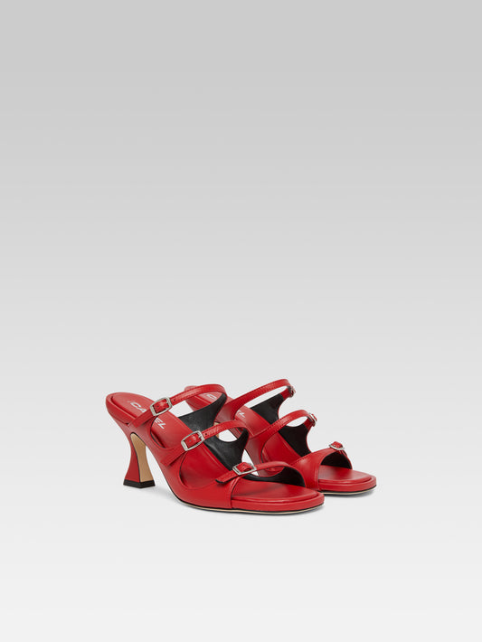 Kitty - Red leather mules - Image number 2