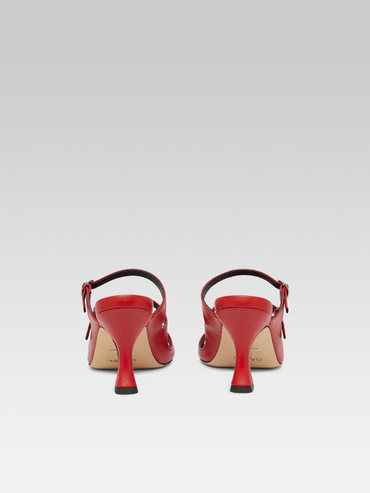 Kitty - Mules cuir rouge - Image numéro 3