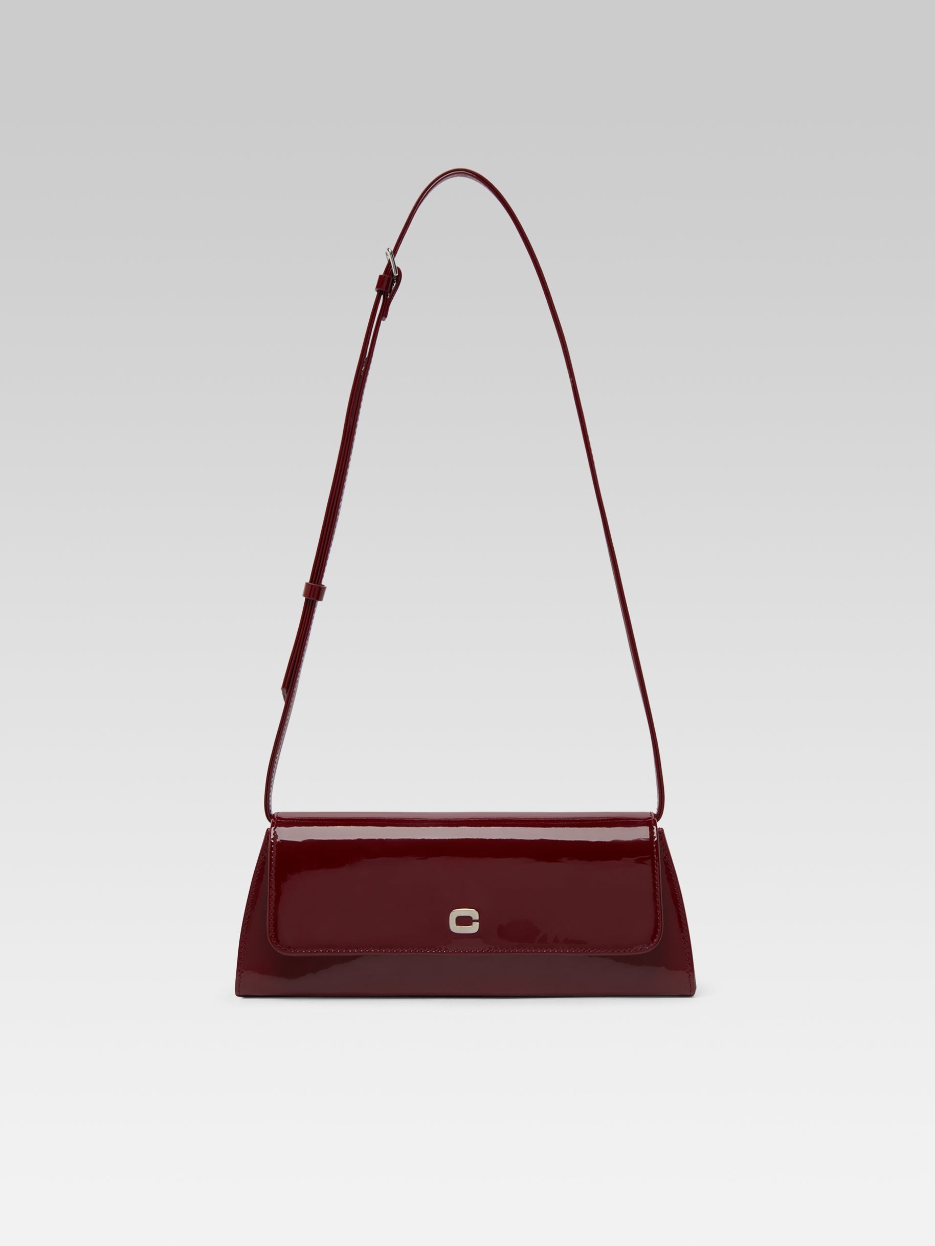 Madeleine - Burgundy patent leather shoulder bag - Image number 1