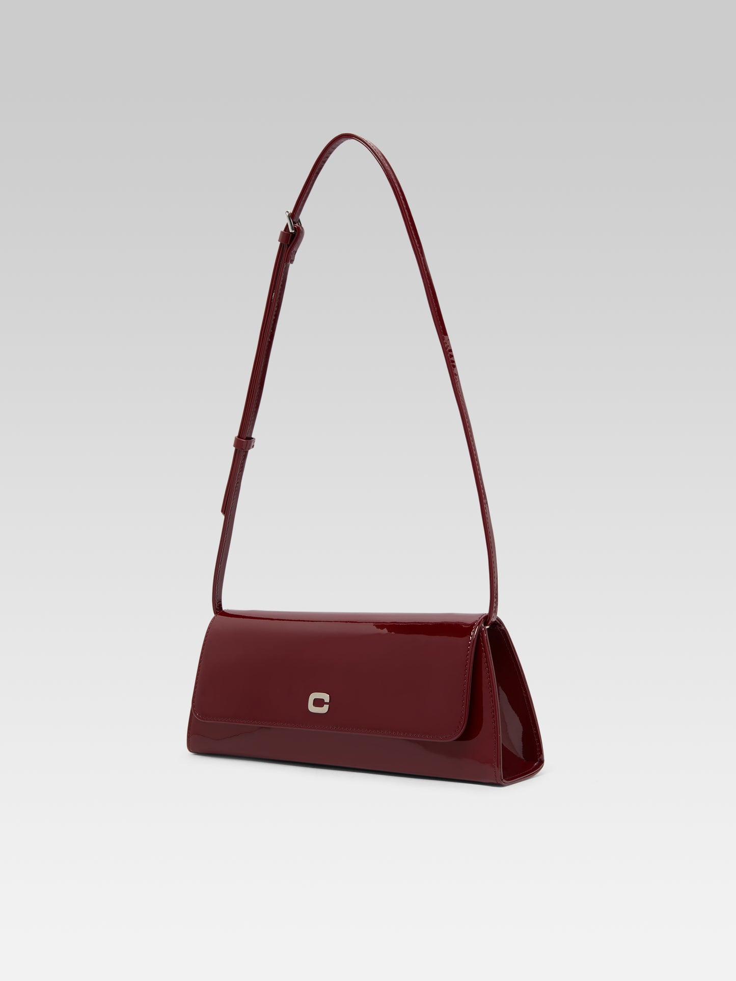 Madeleine - Burgundy patent leather shoulder bag