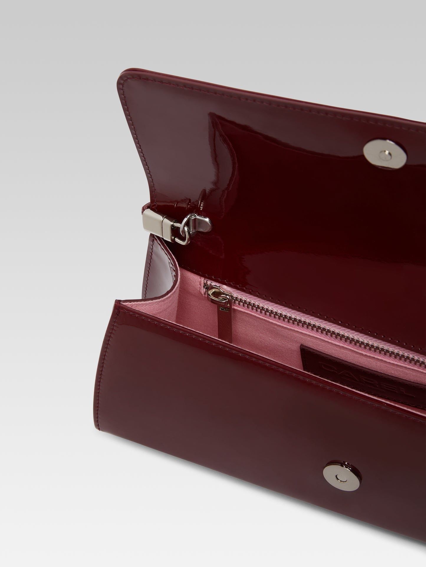 Madeleine - Burgundy patent leather shoulder bag