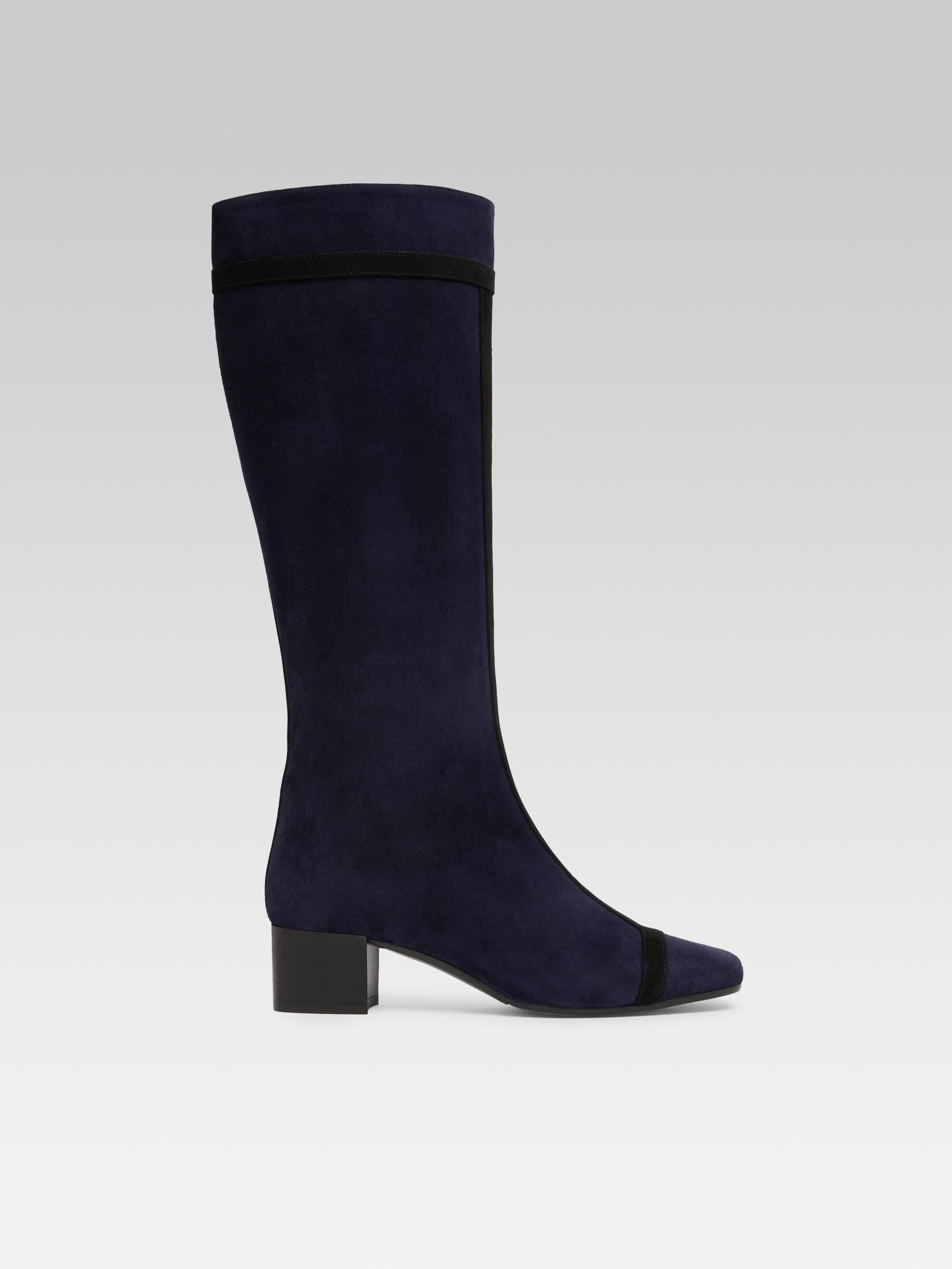 Magalie Navy blue and black suede leather boots Carel Paris