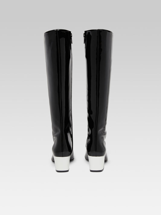 Malaga - Black and white patent leather - Image number 4