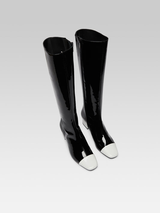 Malaga - Black and white patent leather - Image number 3