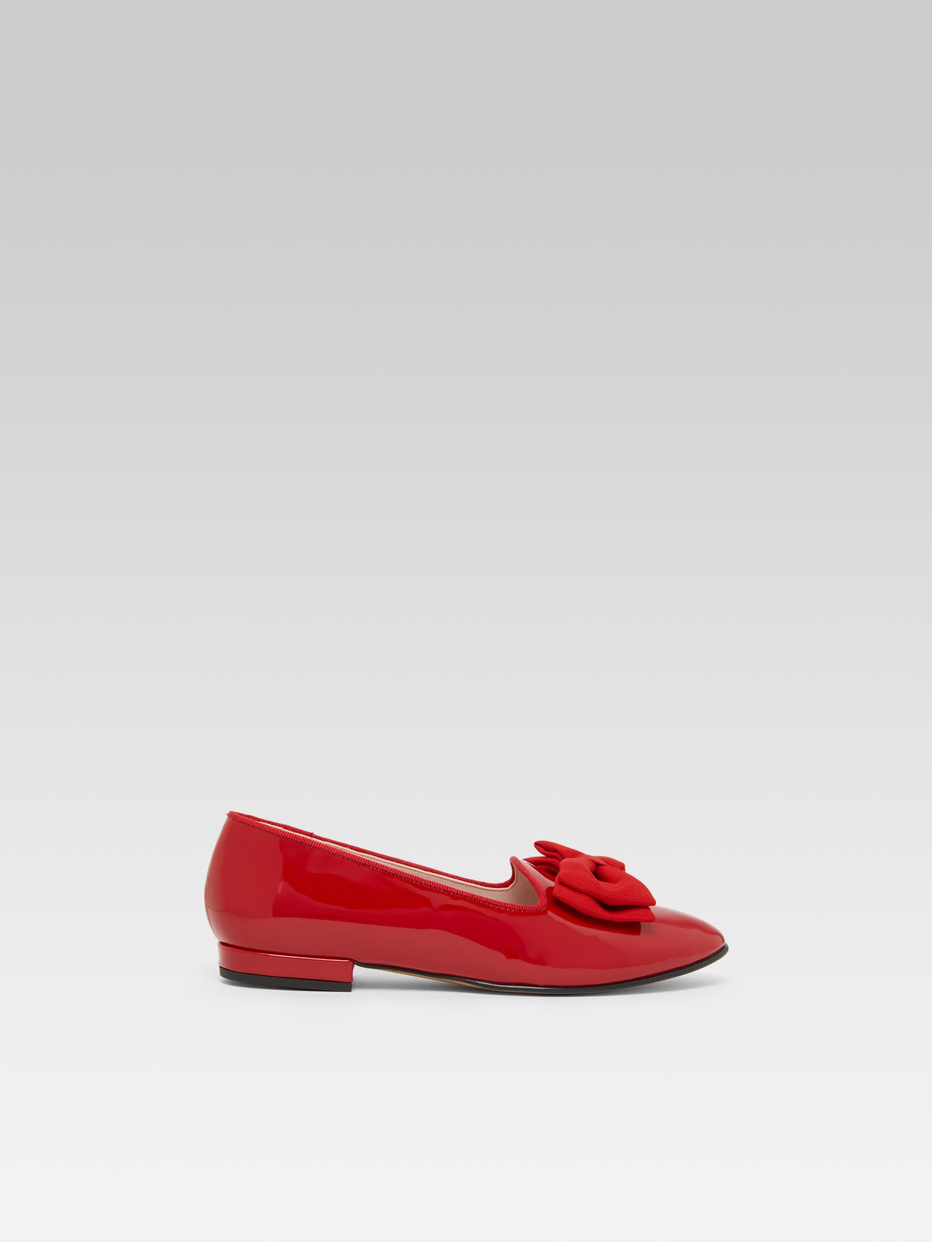 Marquis - Ballerines à noeud cuir verni rouge - Image numéro 2