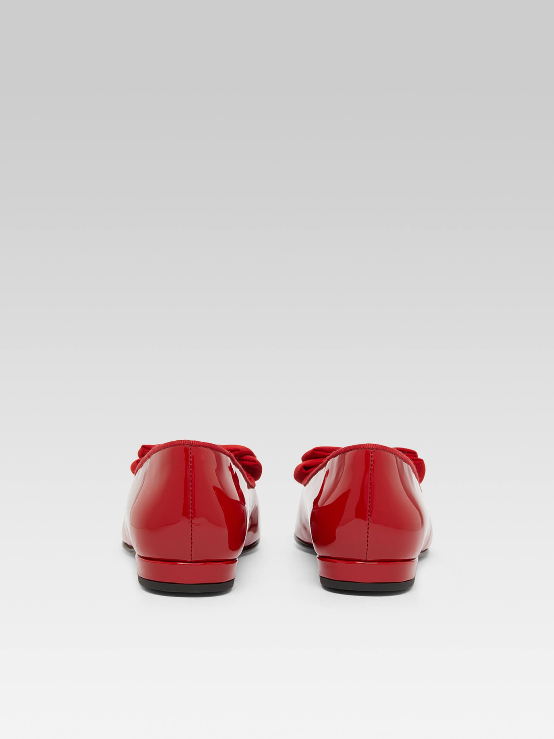 Marquis - Ballerines à noeud cuir verni rouge - Image numéro 5