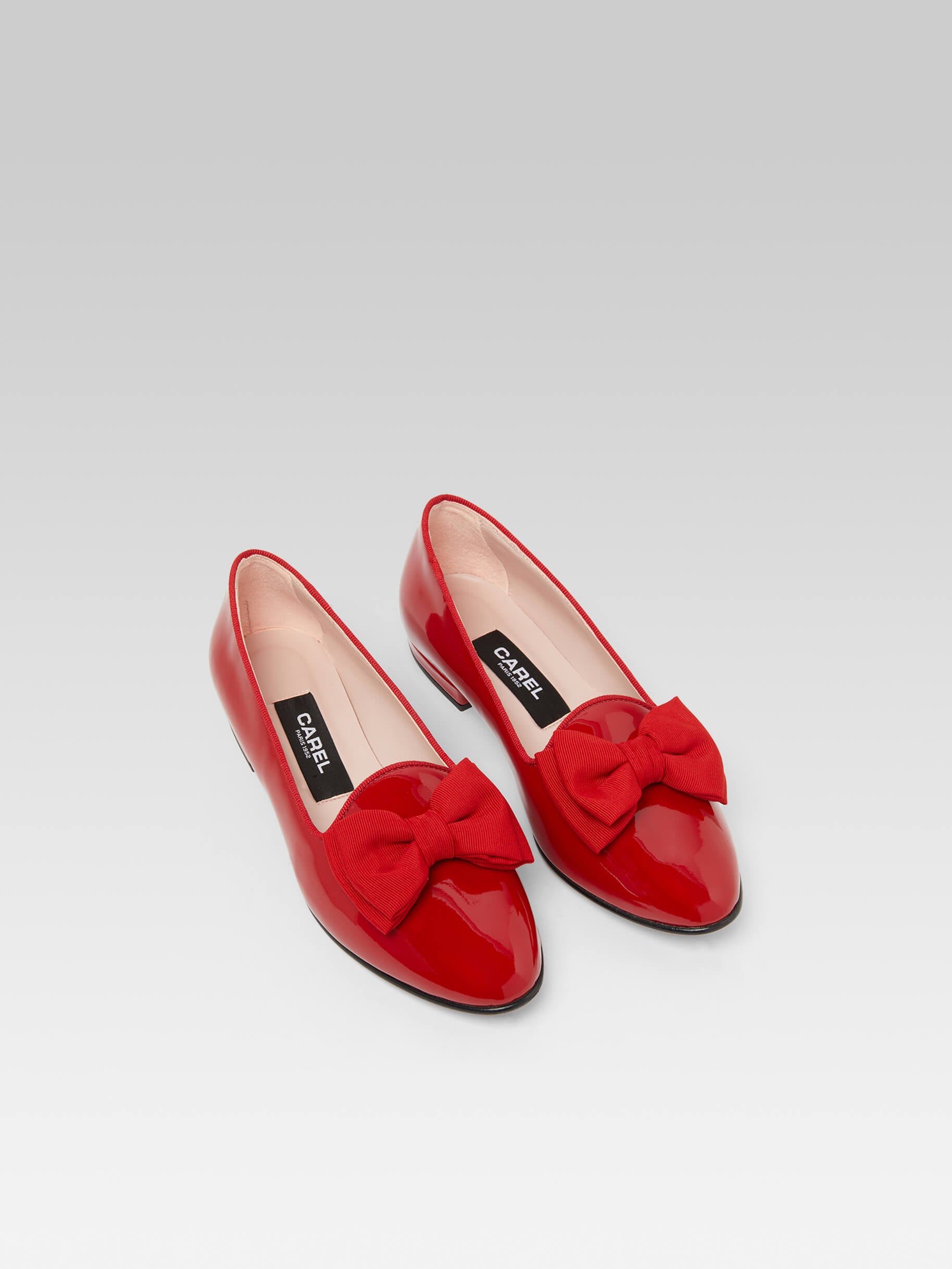 Marquis - Ballerines à noeud cuir verni rouge - Image numéro 3