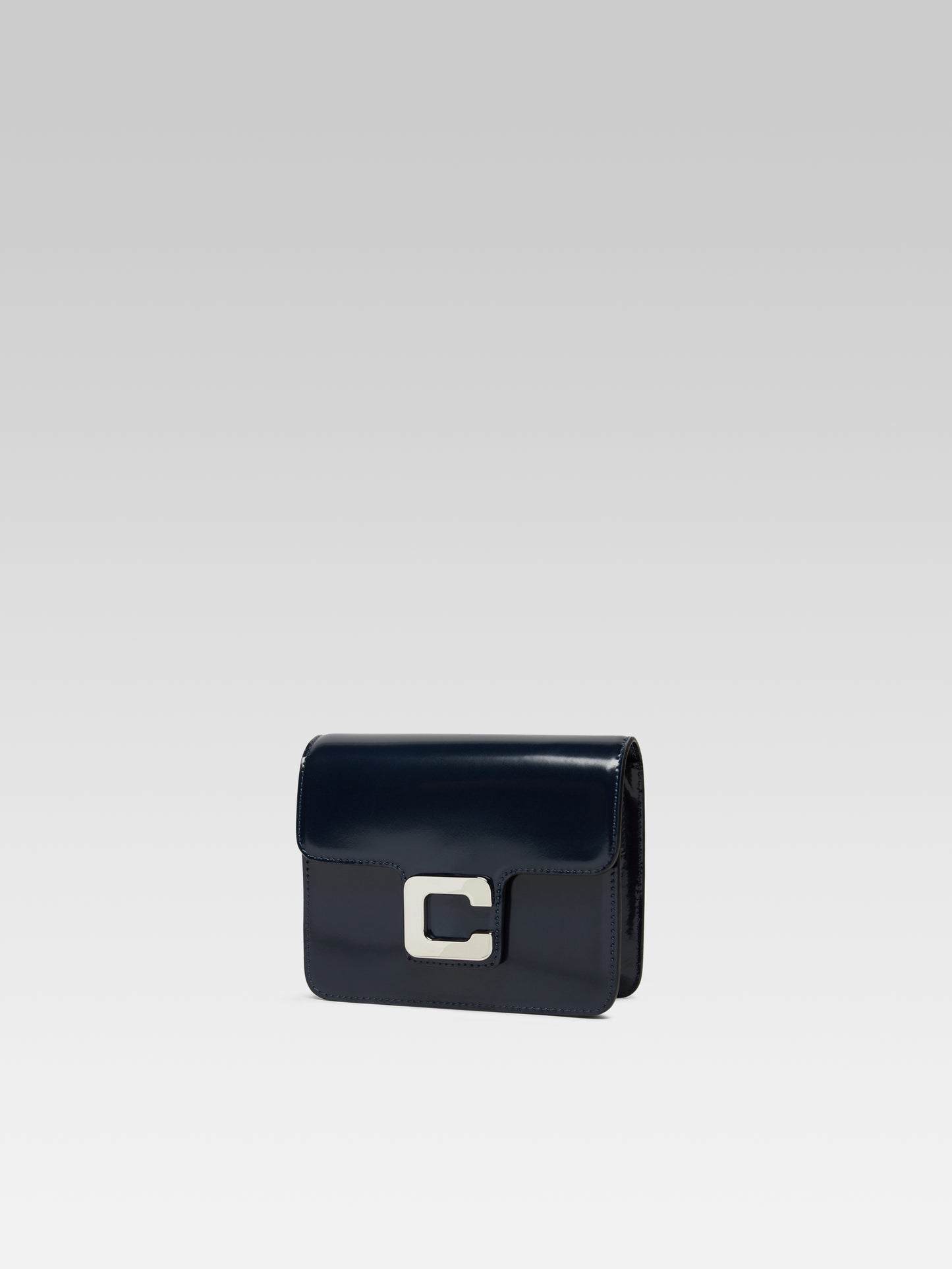 Mini Sorbonne - Navy blue glossy leather bag