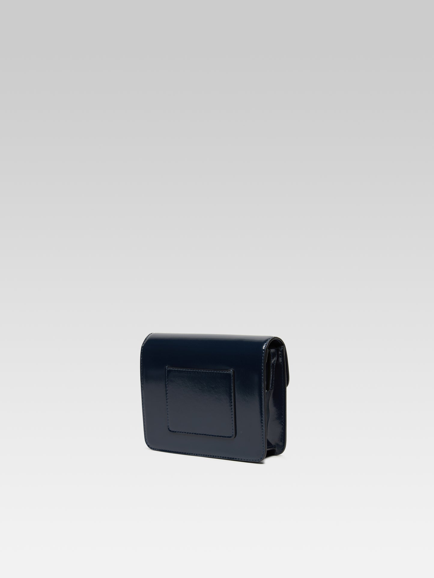 Mini Sorbonne - Navy blue glossy leather bag