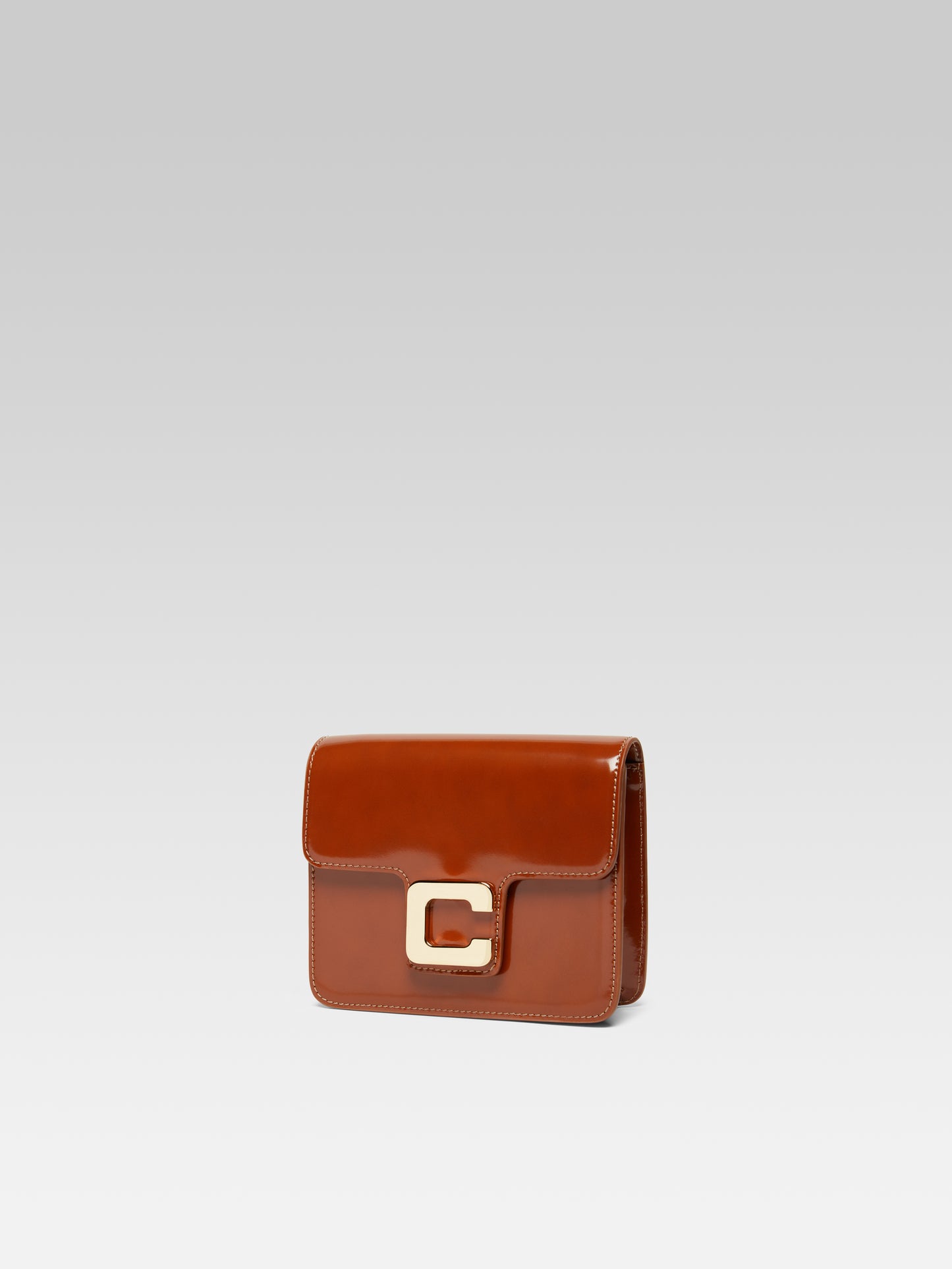 Mini Sorbonne - Cognac glossy leather bag