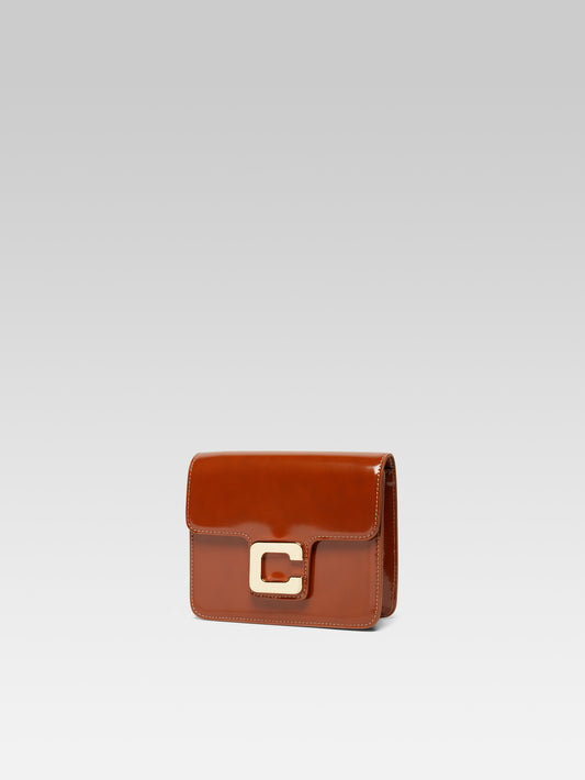 Mini Sorbonne - Cognac glossy leather bag - Image number 3