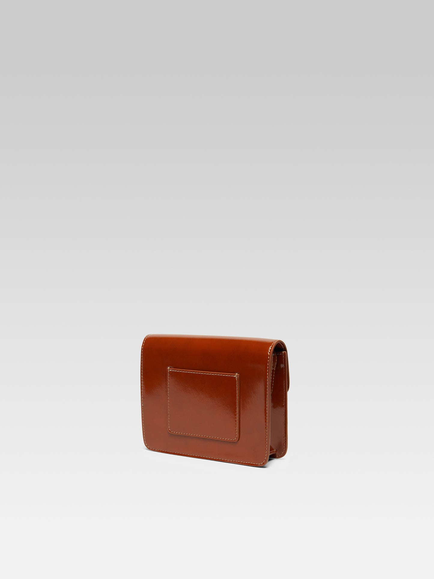 Mini Sorbonne - Cognac glossy leather bag