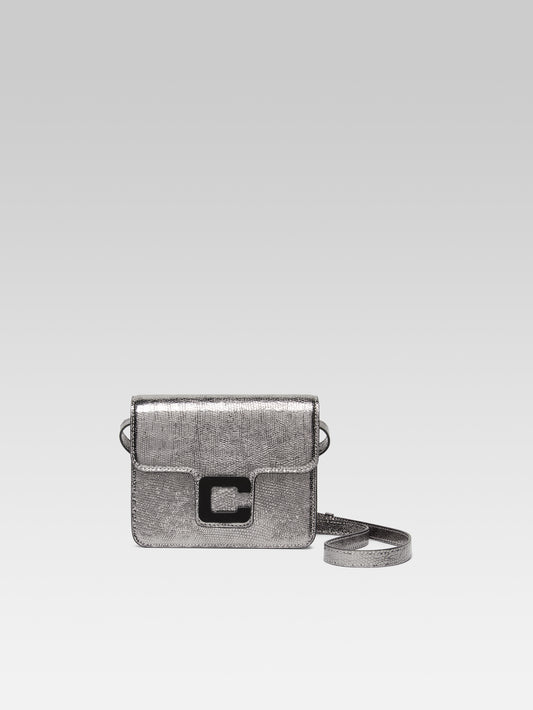 Mini Sorbonne - Silver upcycled leather bag