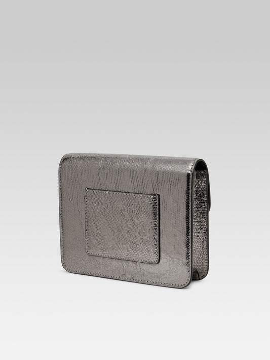 Mini Sorbonne - Silver upcycled leather bag - Image number 3