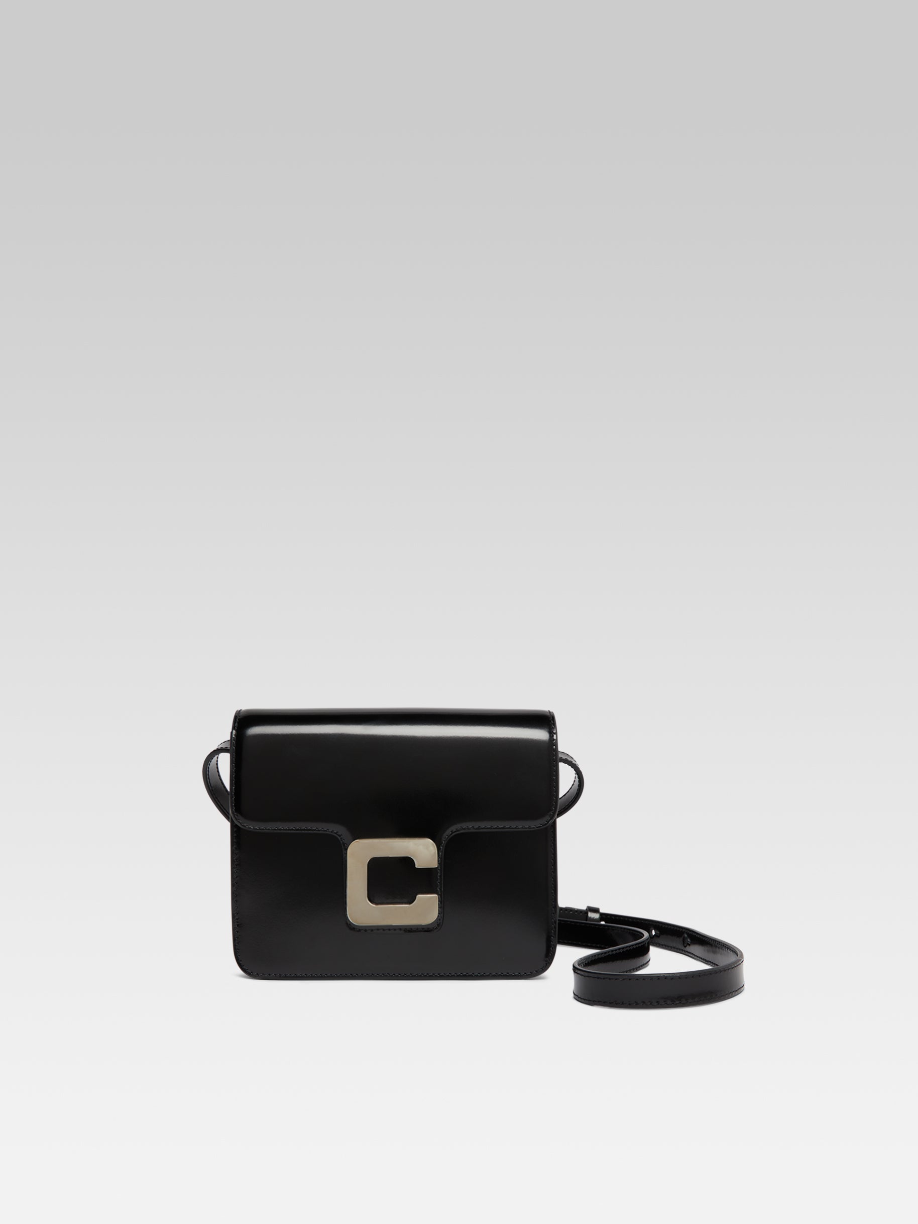 Mini Sorbonne - Black glossy leather bag