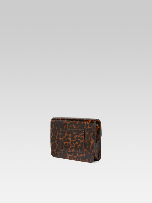 Mini Sorbonne - Brown leopard print patent leather bag - Image number 5