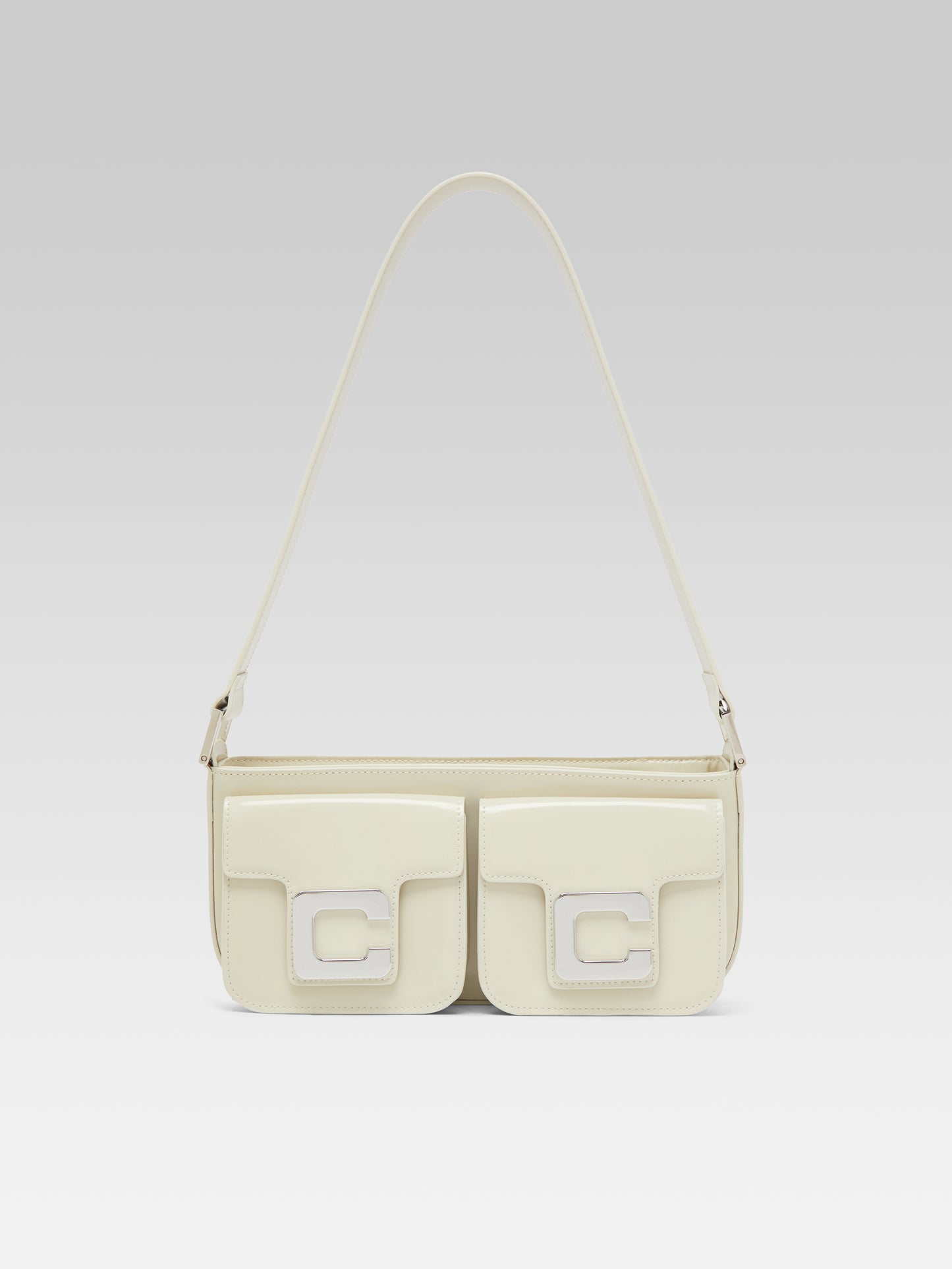 Mimi - Ivory glossy leather bag