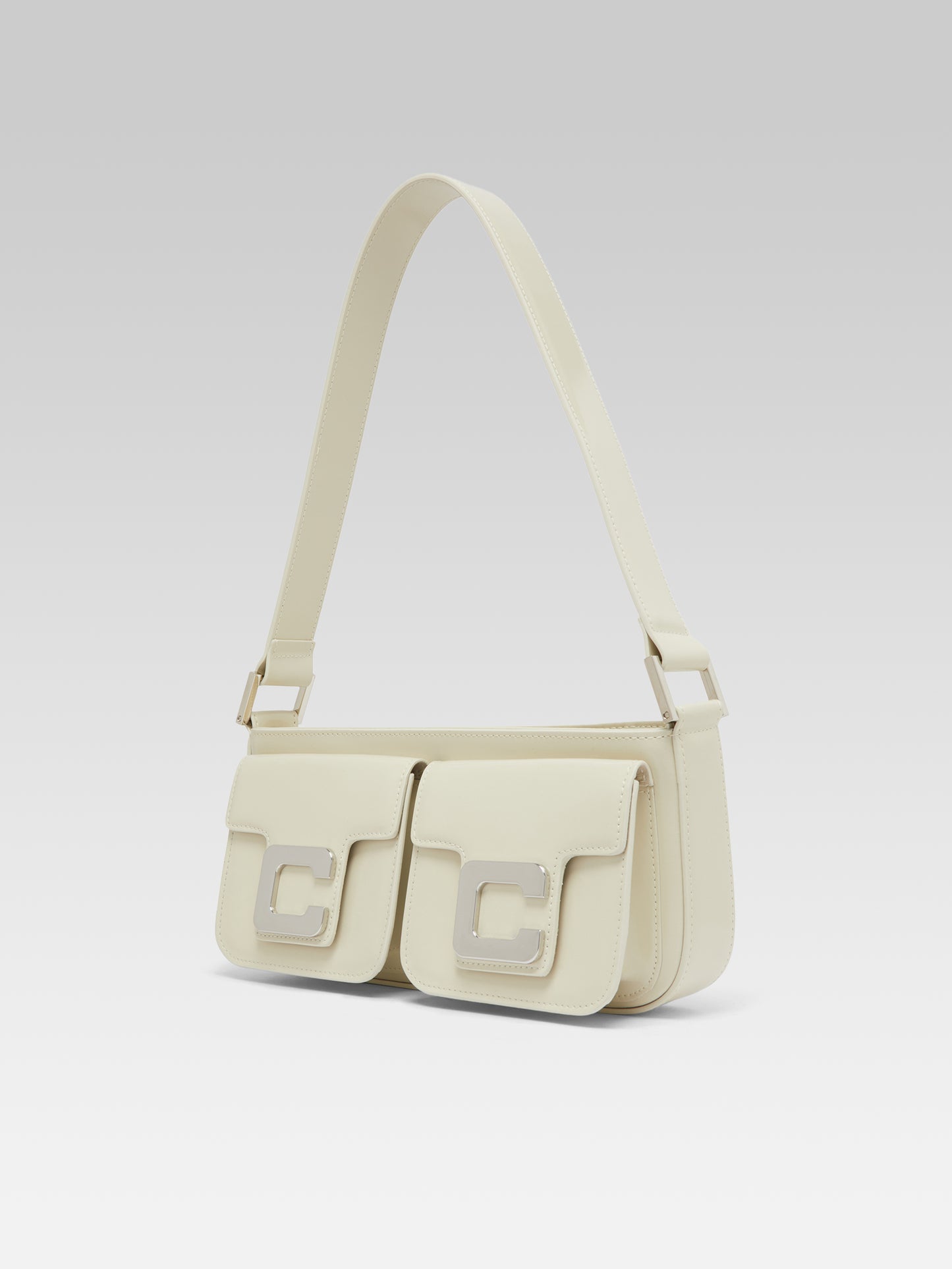 Mimi - Ivory glossy leather bag