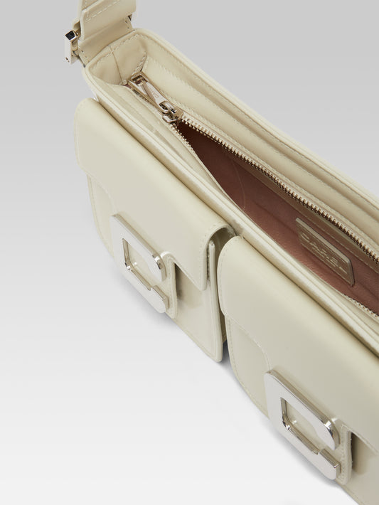 Mimi - Ivory glossy leather bag - Image number 3