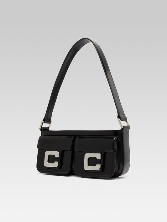 Mimi - Black glossy leather bag - Image number 4