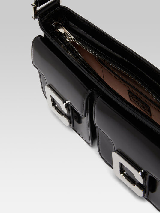 Mimi - Black glossy leather bag - Image number 6